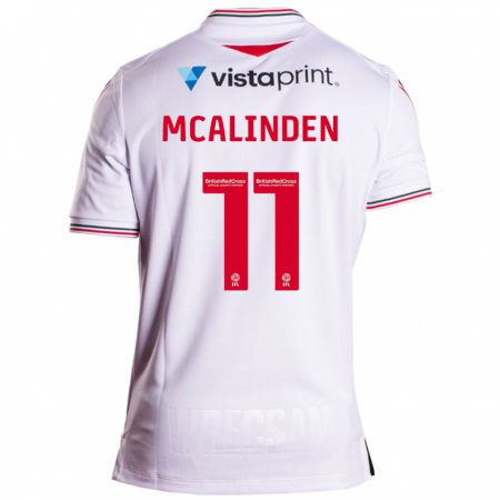 Kandiny Mujer Camiseta Liam Mcalinden #11 Blanco 2ª Equipación 2023/24 La Camisa Chile
