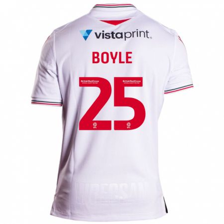 Kandiny Mujer Camiseta Will Boyle #25 Blanco 2ª Equipación 2023/24 La Camisa Chile