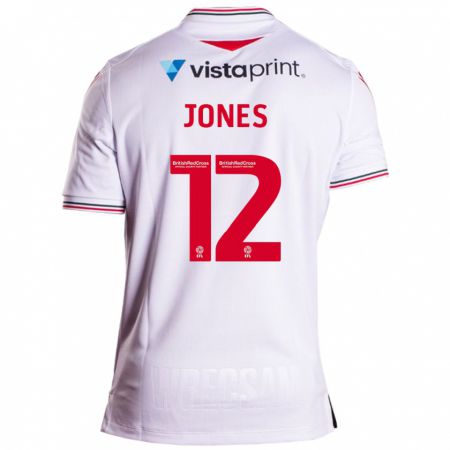 Kandiny Mujer Camiseta Carra Jones #12 Blanco 2ª Equipación 2023/24 La Camisa Chile