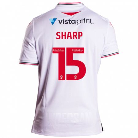Kandiny Mujer Camiseta Katie Sharp #15 Blanco 2ª Equipación 2023/24 La Camisa Chile