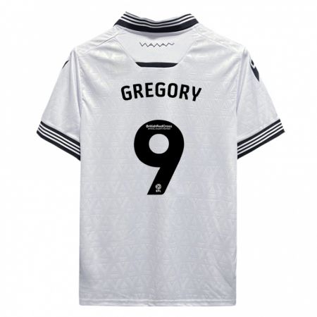 Kandiny Mujer Camiseta Lee Gregory #9 Blanco 2ª Equipación 2023/24 La Camisa Chile