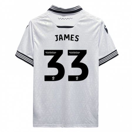 Kandiny Mujer Camiseta Reece James #33 Blanco 2ª Equipación 2023/24 La Camisa Chile