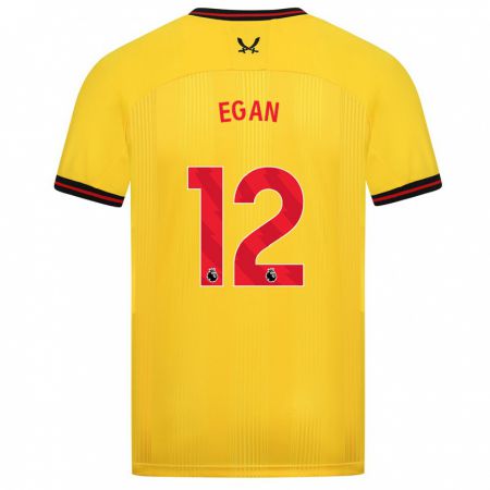 Kandiny Mujer Camiseta John Egan #12 Amarillo 2ª Equipación 2023/24 La Camisa Chile