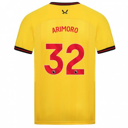 Kandiny Mujer Camiseta Juliet Khinde Adebowale-Arimoro #32 Amarillo 2ª Equipación 2023/24 La Camisa Chile