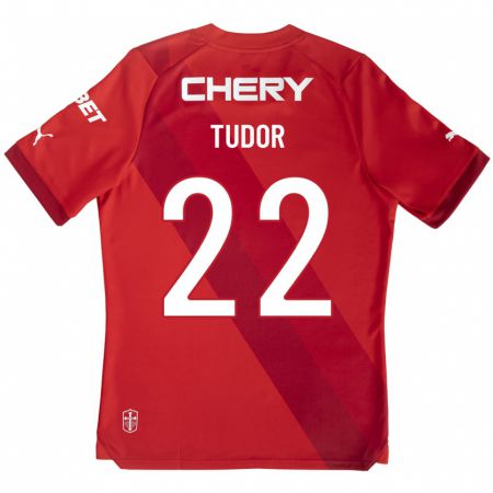 Kandiny Mujer Camiseta Milan Tudor #22 Rojo 2ª Equipación 2023/24 La Camisa Chile