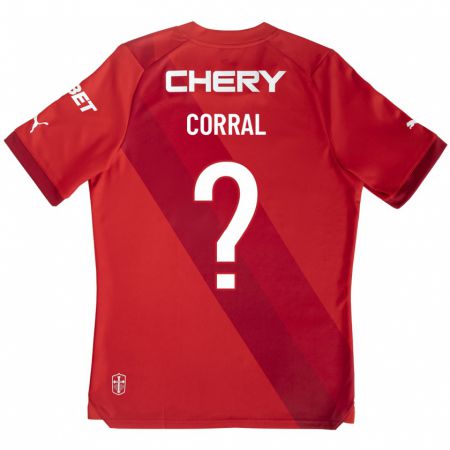 Kandiny Mujer Camiseta Diego Corral #0 Rojo 2ª Equipación 2023/24 La Camisa Chile