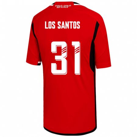 Kandiny Mujer Camiseta Matías De Los Santos #31 Rojo 2ª Equipación 2023/24 La Camisa Chile