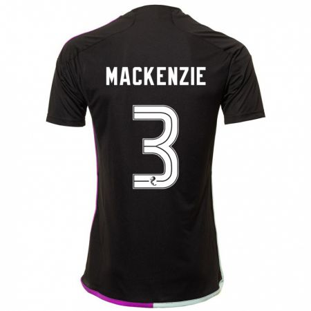 Kandiny Mujer Camiseta Jack Mackenzie #3 Negro 2ª Equipación 2023/24 La Camisa Chile