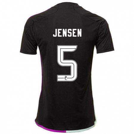 Kandiny Mujer Camiseta Richard Jensen #5 Negro 2ª Equipación 2023/24 La Camisa Chile