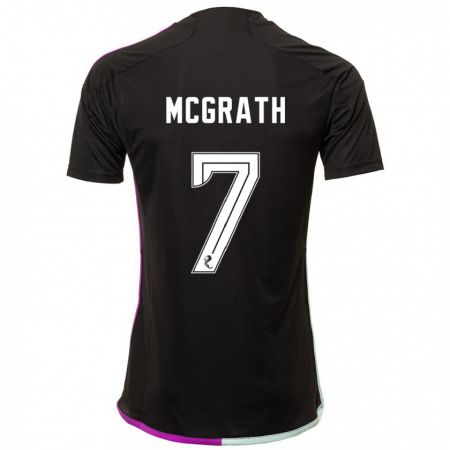 Kandiny Mujer Camiseta Jamie Mcgrath #7 Negro 2ª Equipación 2023/24 La Camisa Chile