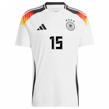 Kandiny Niño Camiseta Alemania Niklas Sule #15 Blanco 1ª Equipación 24-26 La Camisa Chile