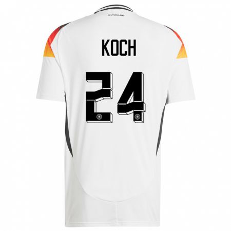 Kandiny Niño Camiseta Alemania Robin Koch #24 Blanco 1ª Equipación 24-26 La Camisa Chile