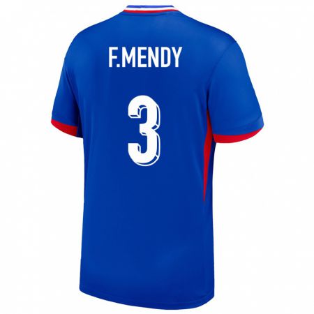 Kandiny Niño Camiseta Francia Ferland Mendy #3 Azul 1ª Equipación 24-26 La Camisa Chile