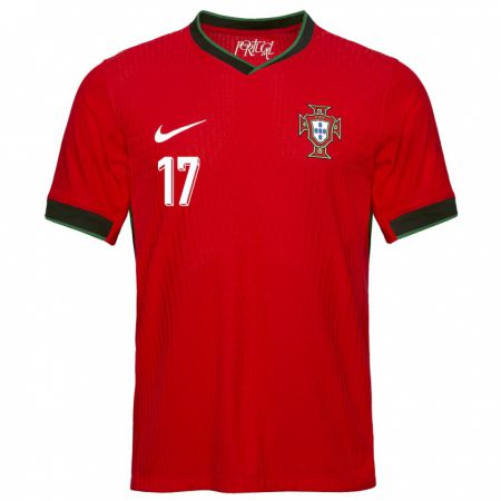 Kandiny Niño Camiseta Portugal Rafael Leao #17 Rojo 1ª Equipación 24-26 La Camisa Chile