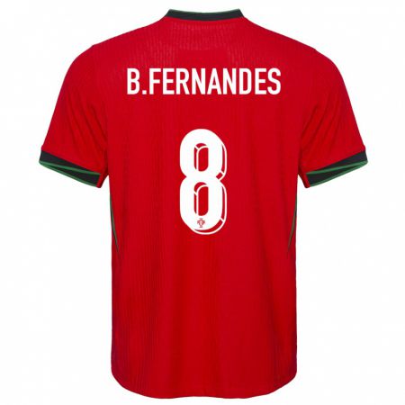 Kandiny Niño Camiseta Portugal Bruno Fernandes #8 Rojo 1ª Equipación 24-26 La Camisa Chile