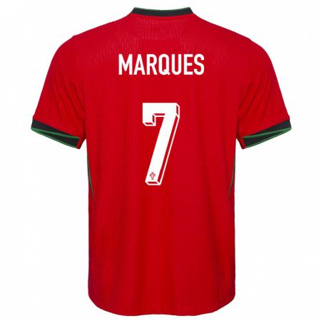 Kandiny Niño Camiseta Portugal Vanessa Marques #7 Rojo 1ª Equipación 24-26 La Camisa Chile