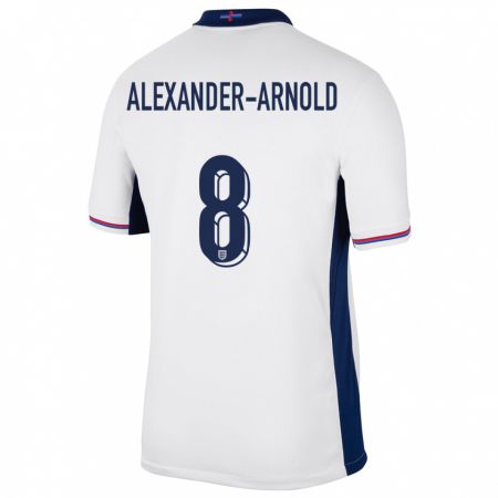 Kandiny Niño Camiseta Inglaterra Trent Alexander-Arnold #8 Blanco 1ª Equipación 24-26 La Camisa Chile