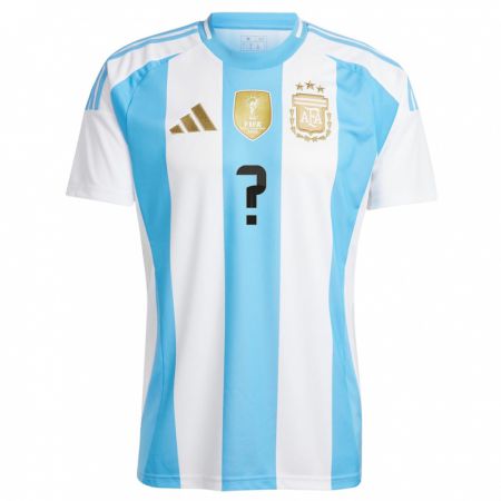 Kandiny Niño Camiseta Argentina Su Nombre #0 Blanco Azul 1ª Equipación 24-26 La Camisa Chile