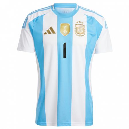 Kandiny Niño Camiseta Argentina Vanina Correa #1 Blanco Azul 1ª Equipación 24-26 La Camisa Chile