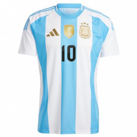 Kandiny Niño Camiseta Argentina Tiago Geralnik #10 Blanco Azul 1ª Equipación 24-26 La Camisa Chile