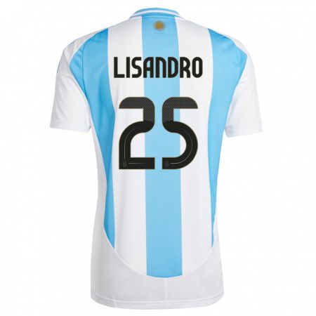 Kandiny Niño Camiseta Argentina Lisandro Martinez #25 Blanco Azul 1ª Equipación 24-26 La Camisa Chile