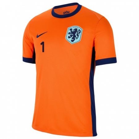 Kandiny Niño Camiseta Países Bajos Sari Van Veenendaal #1 Naranja 1ª Equipación 24-26 La Camisa Chile