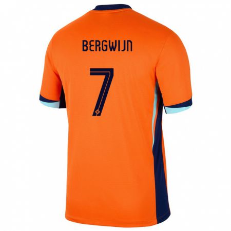Kandiny Niño Camiseta Países Bajos Steven Bergwijn #25 Naranja 1ª Equipación 24-26 La Camisa Chile