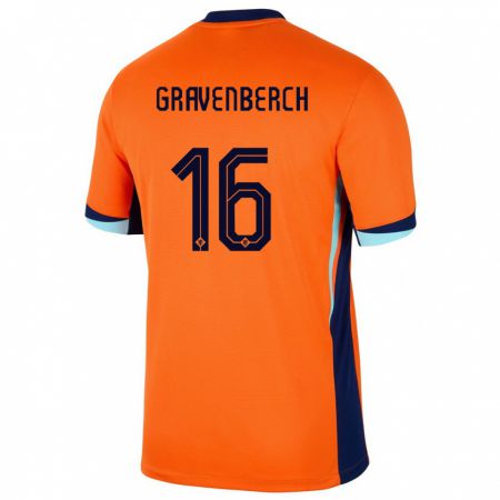 Kandiny Niño Camiseta Países Bajos Ryan Gravenberch #26 Naranja 1ª Equipación 24-26 La Camisa Chile