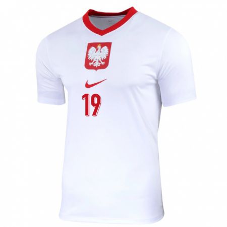 Kandiny Niño Camiseta Polonia Przemyslaw Frankowski #19 Blanco 1ª Equipación 24-26 La Camisa Chile