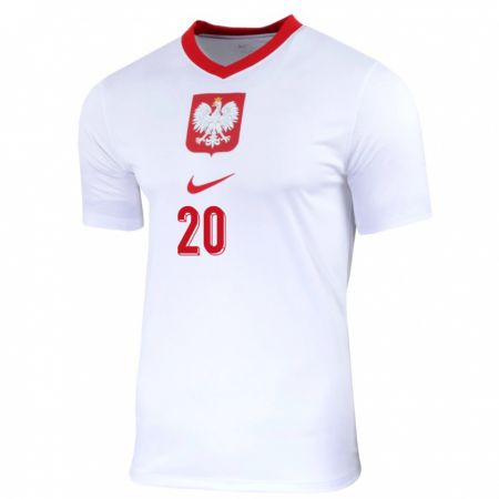 Kandiny Niño Camiseta Polonia Kacper Duda #20 Blanco 1ª Equipación 24-26 La Camisa Chile