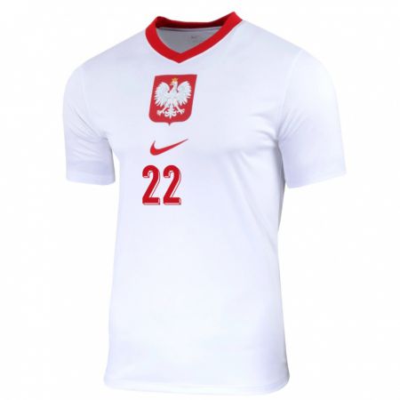 Kandiny Niño Camiseta Polonia Milosz Piekutowski #22 Blanco 1ª Equipación 24-26 La Camisa Chile