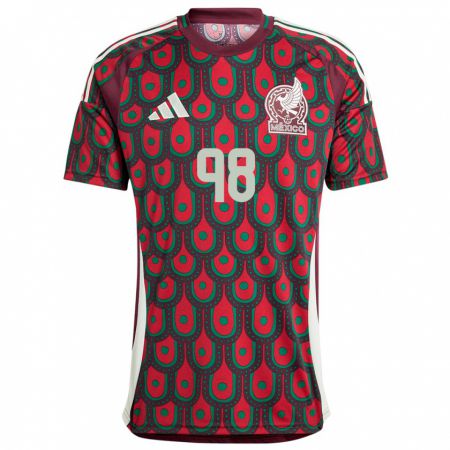 Kandiny Niño Camiseta México Kinberly Guzman #98 Granate 1ª Equipación 24-26 La Camisa Chile