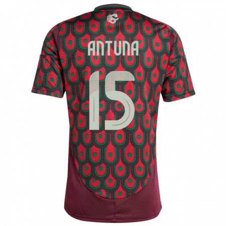 Kandiny Niño Camiseta México Uriel Antuna #15 Granate 1ª Equipación 24-26 La Camisa Chile