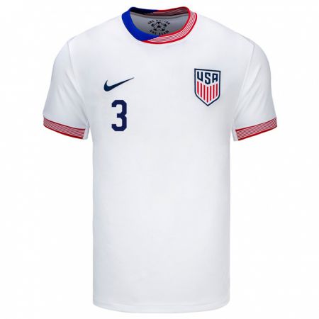 Kandiny Niño Camiseta Estados Unidos Nolan Norris #3 Blanco 1ª Equipación 24-26 La Camisa Chile