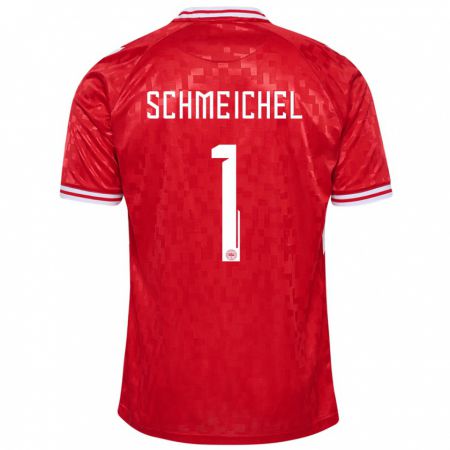 Kandiny Niño Camiseta Dinamarca Kasper Schmeichel #1 Rojo 1ª Equipación 24-26 La Camisa Chile