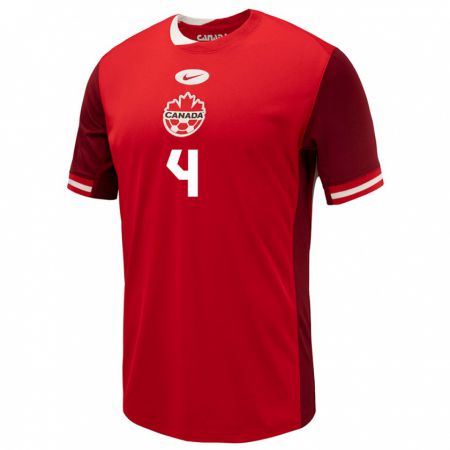 Kandiny Niño Camiseta Canadá Kamal Miller #4 Rojo 1ª Equipación 24-26 La Camisa Chile