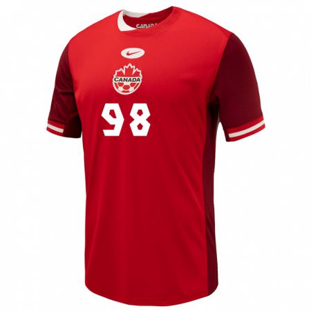 Kandiny Niño Camiseta Canadá Olivia Smith #98 Rojo 1ª Equipación 24-26 La Camisa Chile
