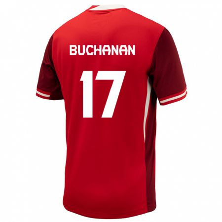 Kandiny Niño Camiseta Canadá Tajon Buchanan #17 Rojo 1ª Equipación 24-26 La Camisa Chile