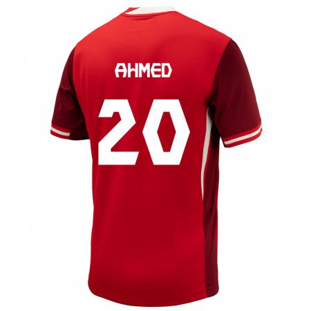 Kandiny Niño Camiseta Canadá Ali Ahmed #20 Rojo 1ª Equipación 24-26 La Camisa Chile