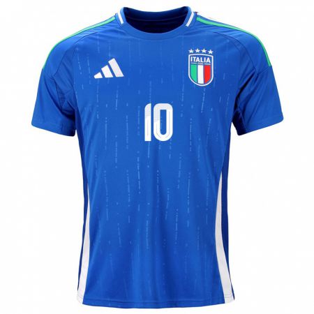 Kandiny Niño Camiseta Italia Cristiana Girelli #10 Azul 1ª Equipación 24-26 La Camisa Chile
