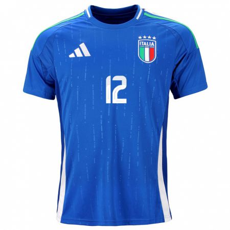 Kandiny Niño Camiseta Italia Guglielmo Vicario #12 Azul 1ª Equipación 24-26 La Camisa Chile