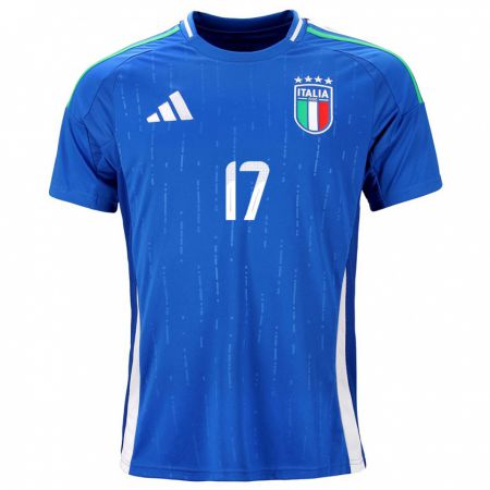 Kandiny Niño Camiseta Italia Gianluca Mancini #17 Azul 1ª Equipación 24-26 La Camisa Chile