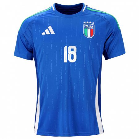 Kandiny Niño Camiseta Italia Kevin Zeroli #18 Azul 1ª Equipación 24-26 La Camisa Chile