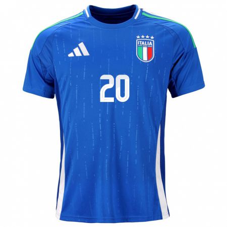 Kandiny Niño Camiseta Italia Nicolò Zaniolo #20 Azul 1ª Equipación 24-26 La Camisa Chile