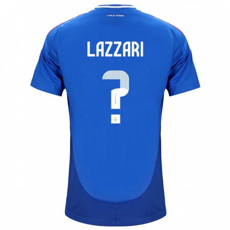 Kandiny Niño Camiseta Italia Manuel Lazzari #0 Azul 1ª Equipación 24-26 La Camisa Chile