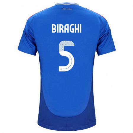 Kandiny Niño Camiseta Italia Cristiano Biraghi #5 Azul 1ª Equipación 24-26 La Camisa Chile
