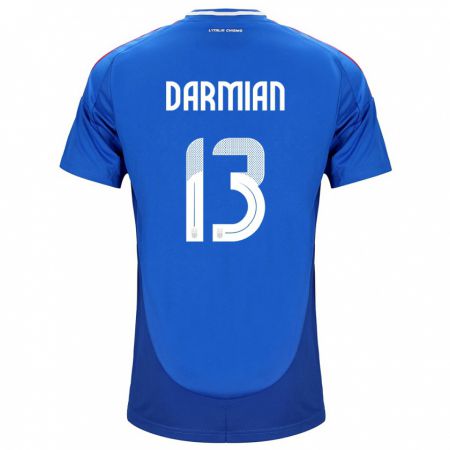 Kandiny Niño Camiseta Italia Matteo Darmian #13 Azul 1ª Equipación 24-26 La Camisa Chile