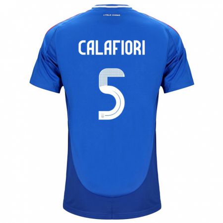 Kandiny Niño Camiseta Italia Riccardo Calafiori #5 Azul 1ª Equipación 24-26 La Camisa Chile