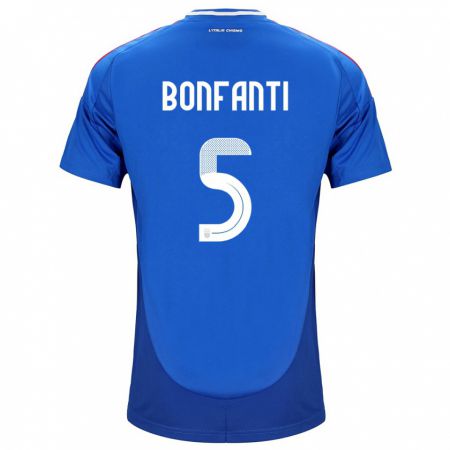 Kandiny Niño Camiseta Italia Giovanni Bonfanti #5 Azul 1ª Equipación 24-26 La Camisa Chile
