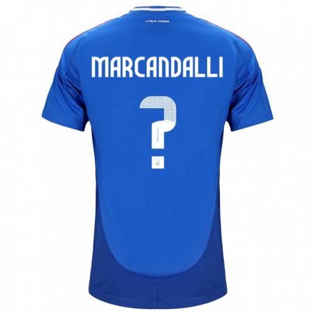 Kandiny Niño Camiseta Italia Alessandro Marcandalli #0 Azul 1ª Equipación 24-26 La Camisa Chile